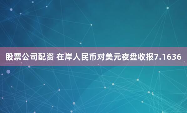 股票公司配资 在岸人民币对美元夜盘收报7.1636