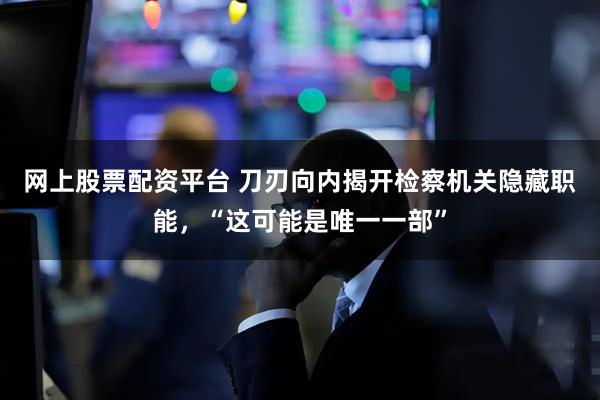 网上股票配资平台 刀刃向内揭开检察机关隐藏职能，“这可能是唯一一部”