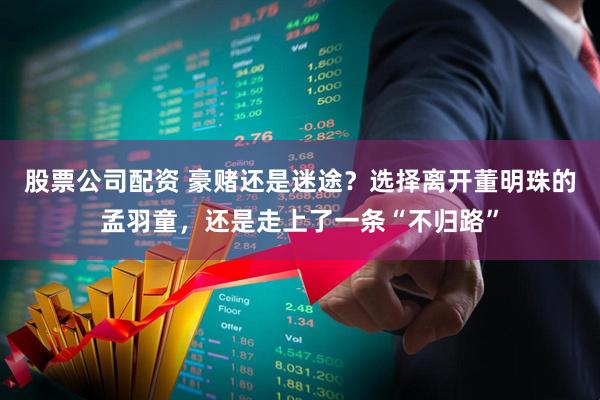 股票公司配资 豪赌还是迷途？选择离开董明珠的孟羽童，还是走上了一条“不归路”